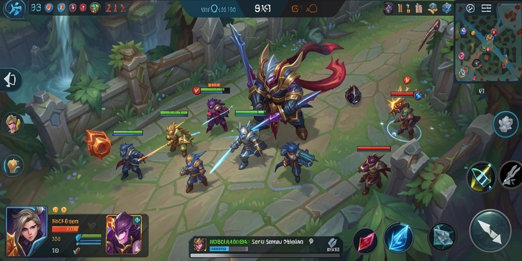 Tampilan gameplay seru dari API77 yang penuh strategi MOBA.