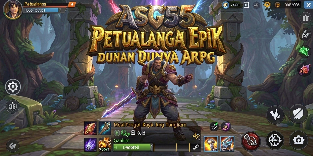 Screenshot gameplay ASG55 menampilkan pertempuran epik dalam dunia ARPG.