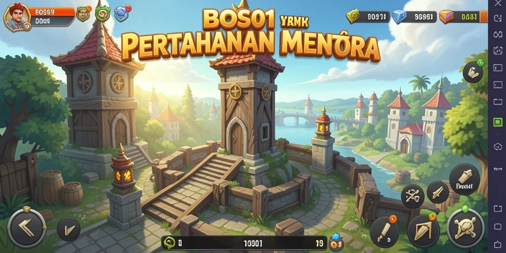 Gambaran gameplay menarik dalam permainan Tower Defense.