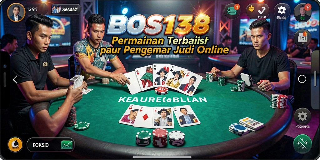 Tampilan gameplay seru dalam aplikasi Poker BOS138.