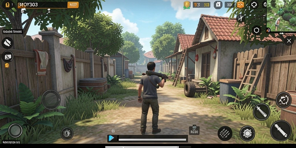 Menampilkan tampilan gameplay imersif dari BOY303 dengan berbagai aktivitas.