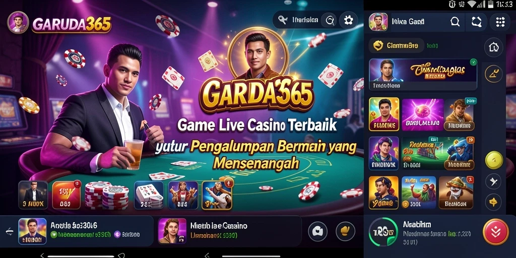 Tampilan menarik dari gameplay Live Casino GARUDA365 dengan dealer profesional.
