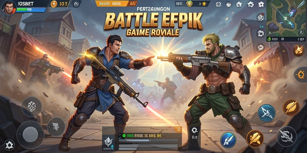 Gameplay seru dari IOSBET dengan aksi Battle Royale yang mendebarkan.