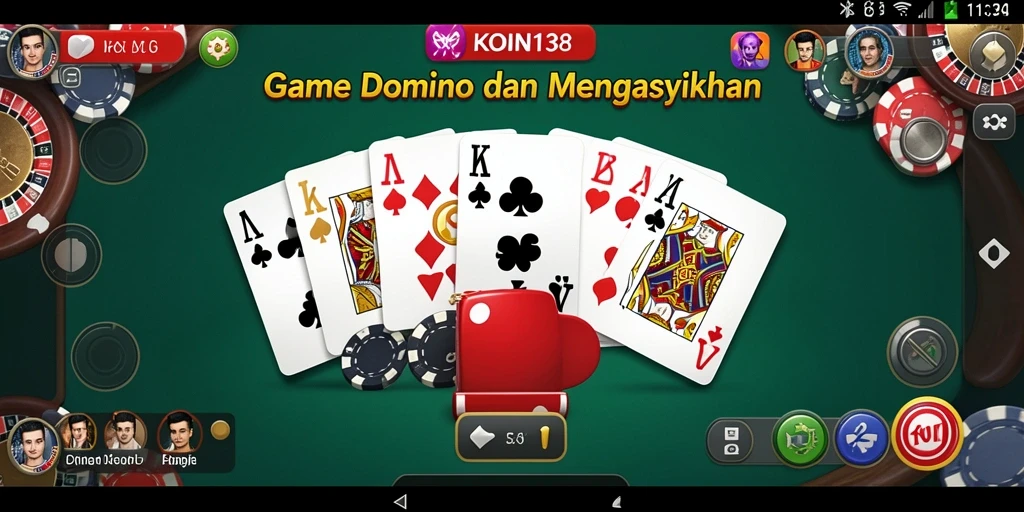 Screenshot gameplay <strong>KOIN138</strong> yang menggambarkan aksi Domino yang seru.