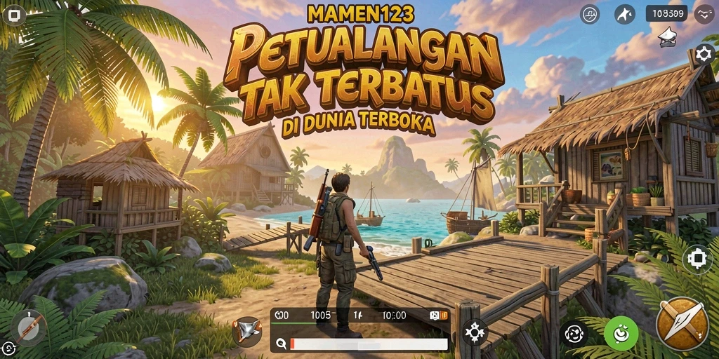 Gameplay MAMEN123 yang mendebarkan dalam dunia terbuka.
