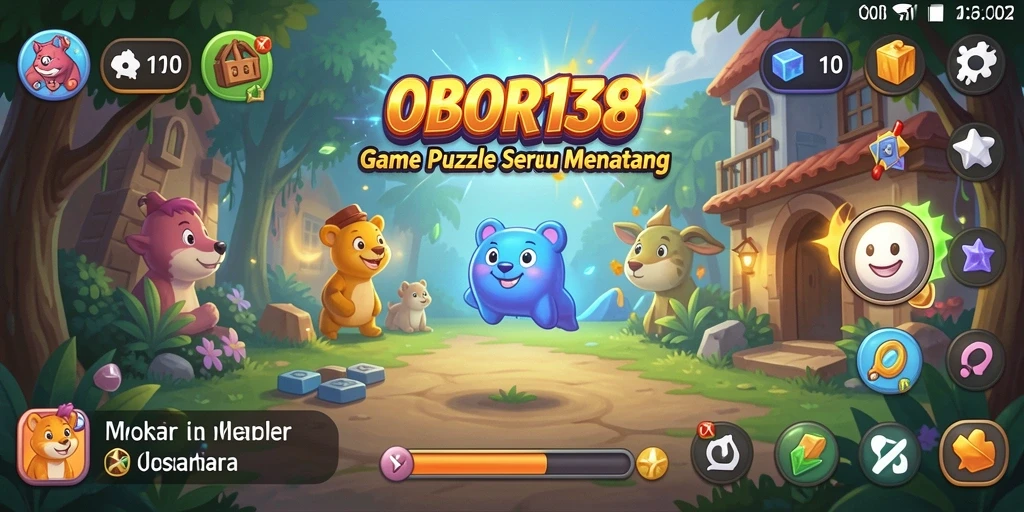 Tampilan utama OBOR138 menunjukkan gameplay menantang dengan teka-teki menarik.