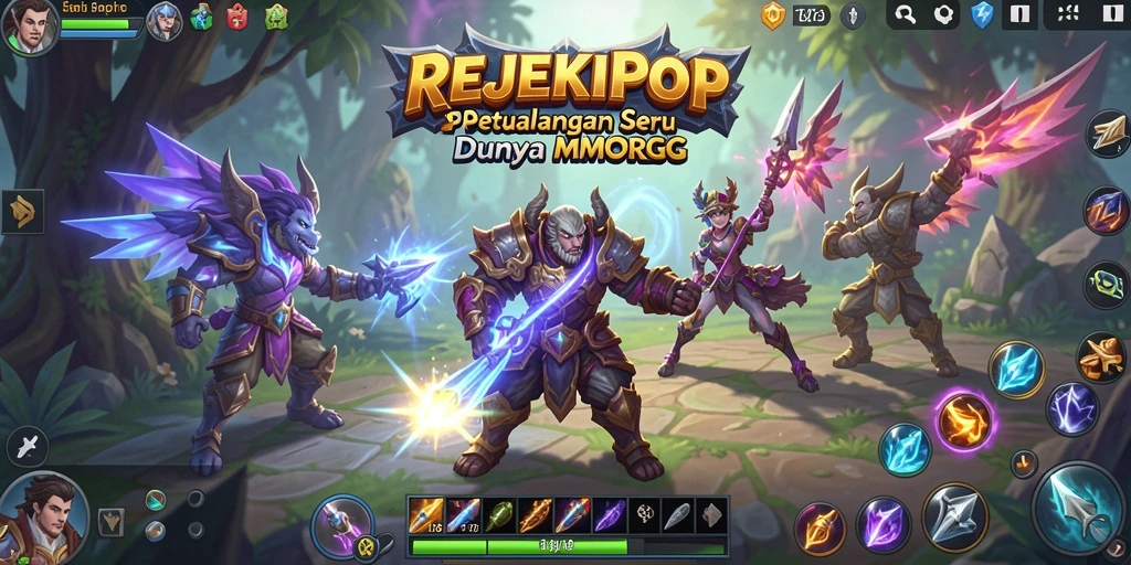 Gambar menampilkan aksi seru dalam gameplay REJEKIPOP MMORPG.