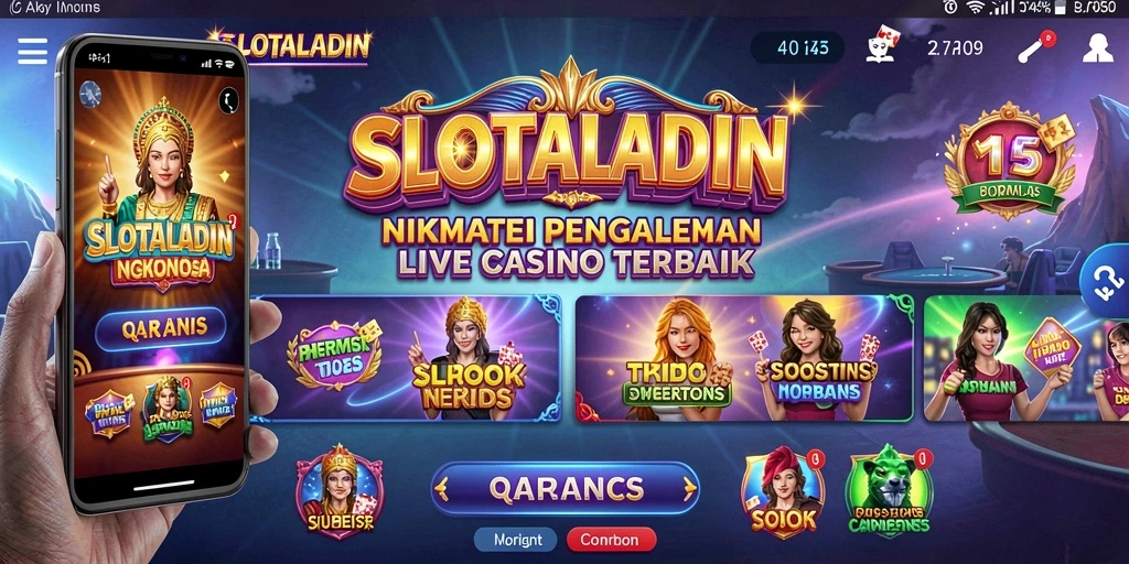 Tampilan gameplay SLOTALADIN yang seru dalam Live Casino.