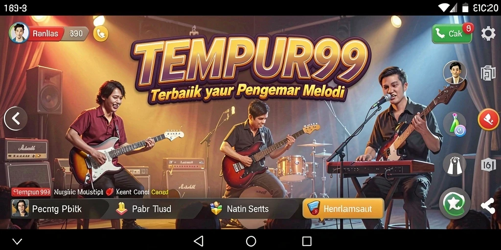 Tampilan gameplay TEMPUR99 yang penuh warna dan interaktif.