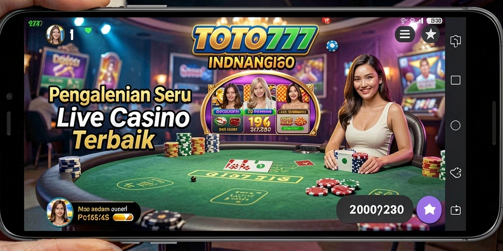 Tampilan grafis gameplay Live Casino TOTO777 yang mengesankan.