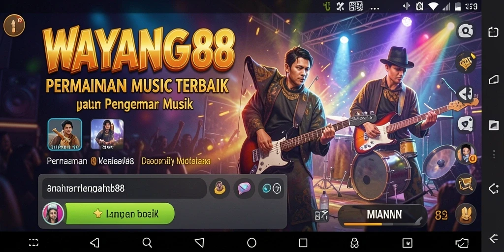 Tampilan gameplay WAYANG88 dengan musik yang energik.