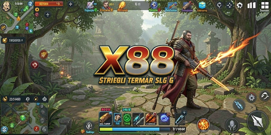 Tampilan gameplay X88 yang menarik dan seru di dunia SLG.